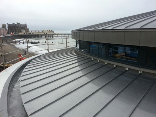 Metal Roofing on the Coast- Aberystwyth Bandstand Roof in Nedzink by Kingsley Roofing