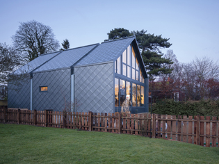 Zinc Shingles on the Amphibious House