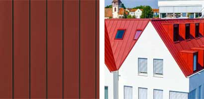 Prefalz P.10 Oxide Red Aluminium by Prefa