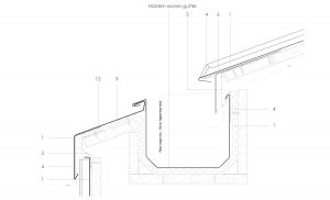 allow for overflow in hidden eaves box gutter detail