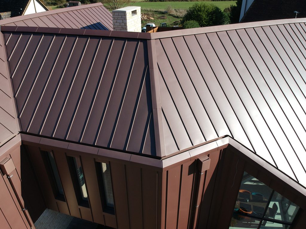 Flat Zinc Ridge Detail on the house in Blunham