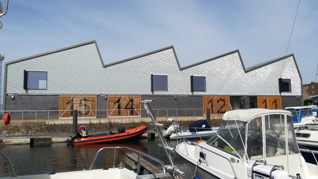 Lady Bee Enterprise Centre - Zinc Shingles East Elevation