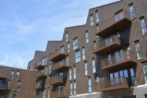 Zinc cladding for housing - balcony elevation