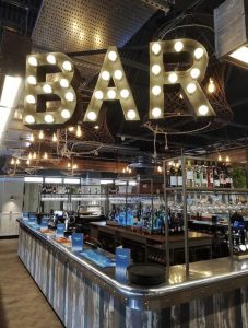 Mirror polished pewter bartop for Haven Holliday Homes, North Wales