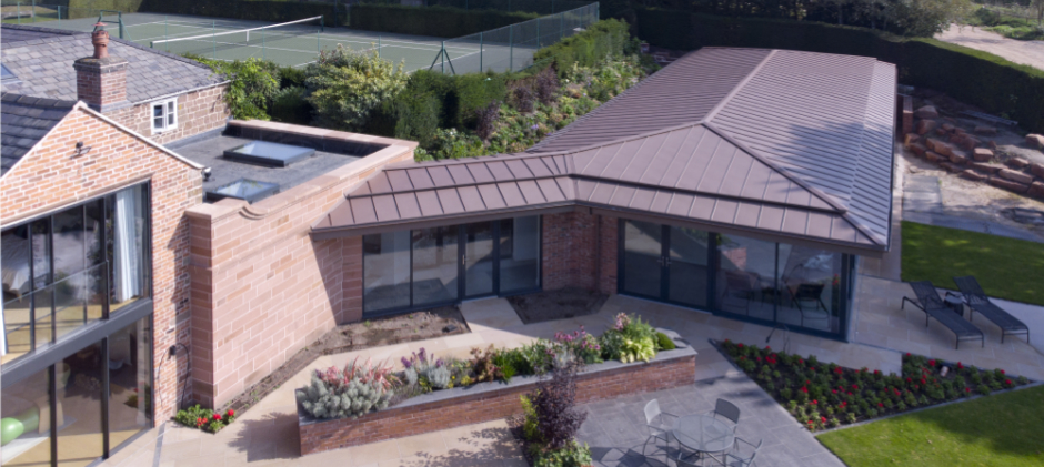 Zinc Roof over a Swimming Pool in Cheshire