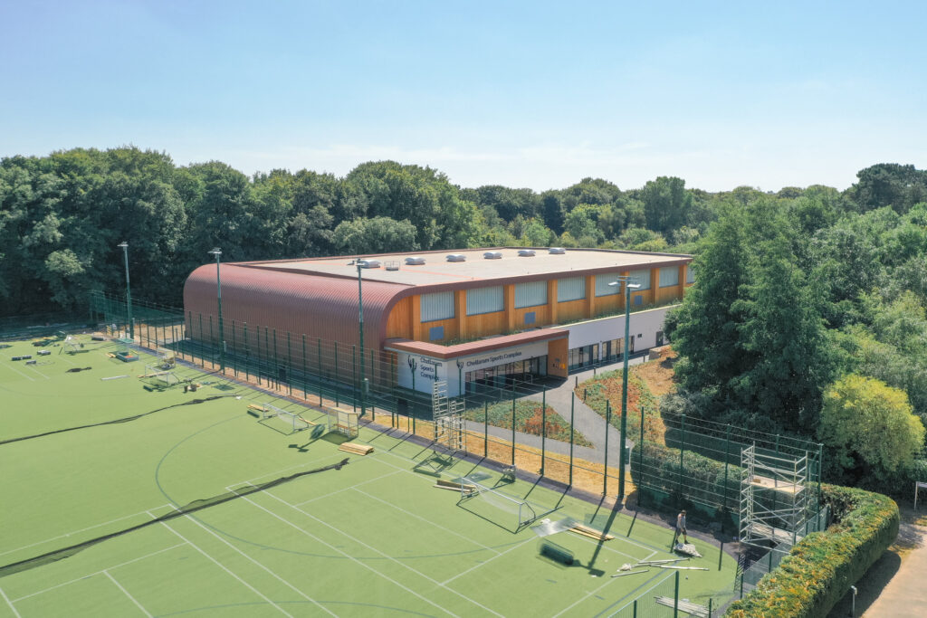 The sports complex is clad in over 1500m2 of zinc. Image: Speller Metcalfe