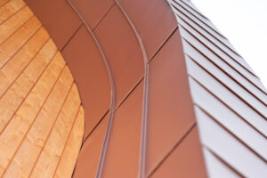 Internal fascia with standing seam and horizontal flat seams. Image: Speller Metcalfe